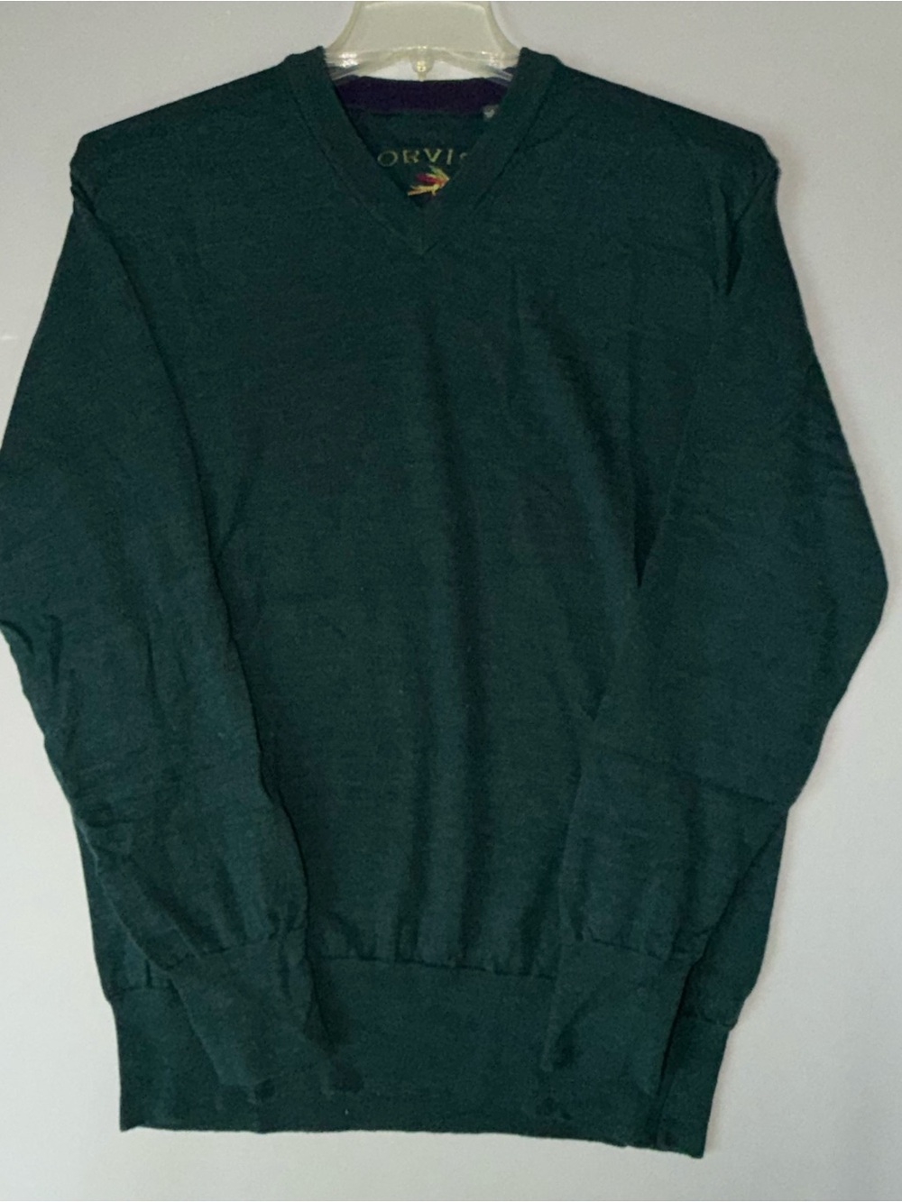 Title 216: Orvis Merino Wool V-Neck Sweater Green Men’s XL